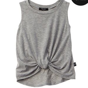 Terez Little Girls Twist Front Tank in Grey